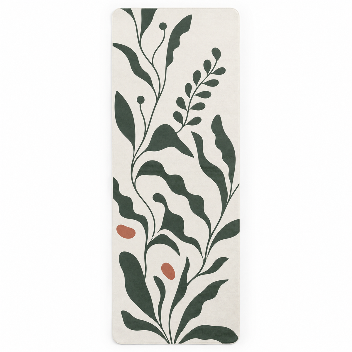 Formwynn Training Towel in Forest Green with botanical print