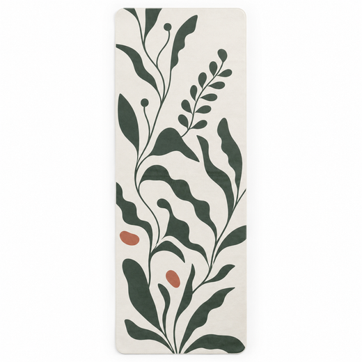 Formwynn Training Towel in Forest Green with botanical print