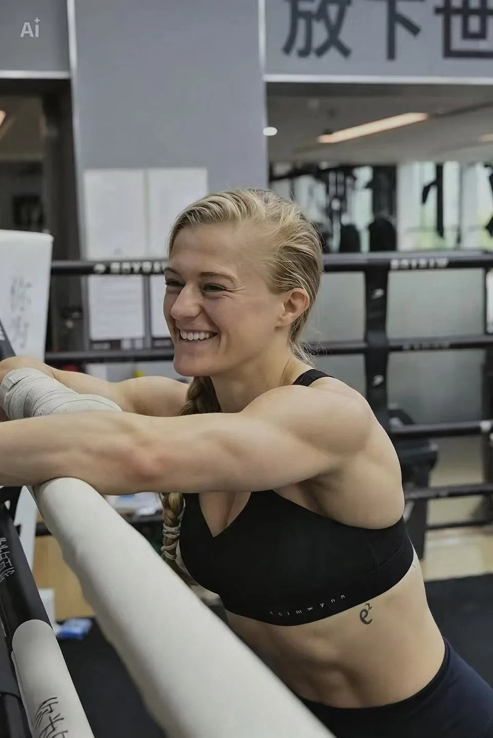 Ellie Bouttell wearing a black Formwynn training bra