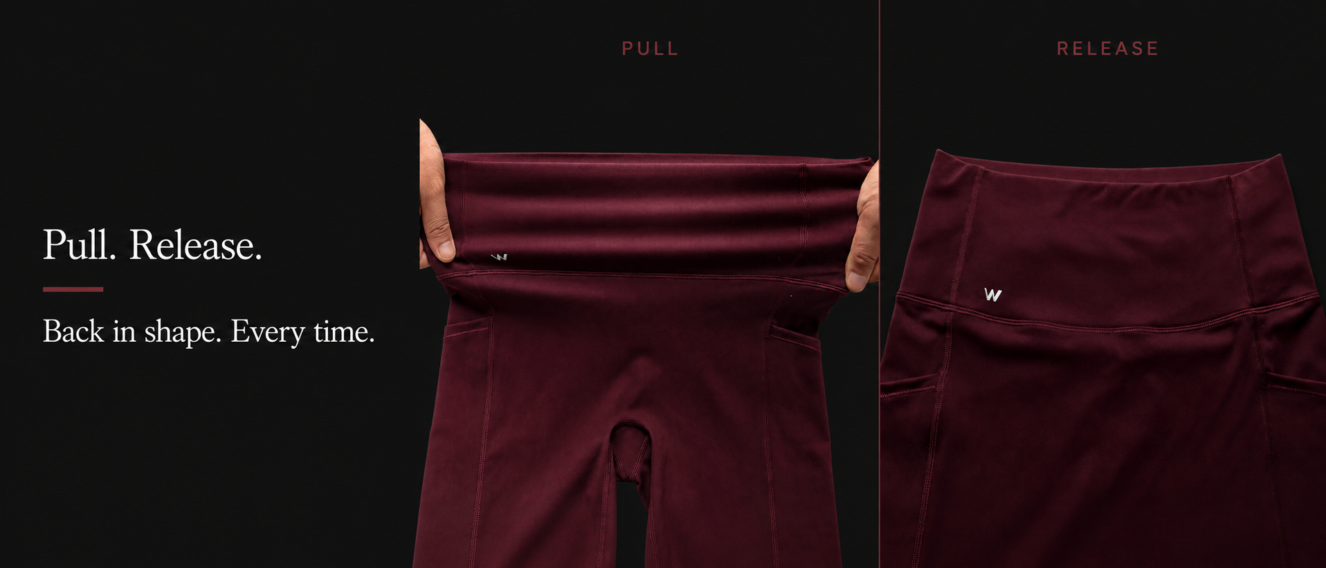 StayForm shorts pulled outward and released back into shape.