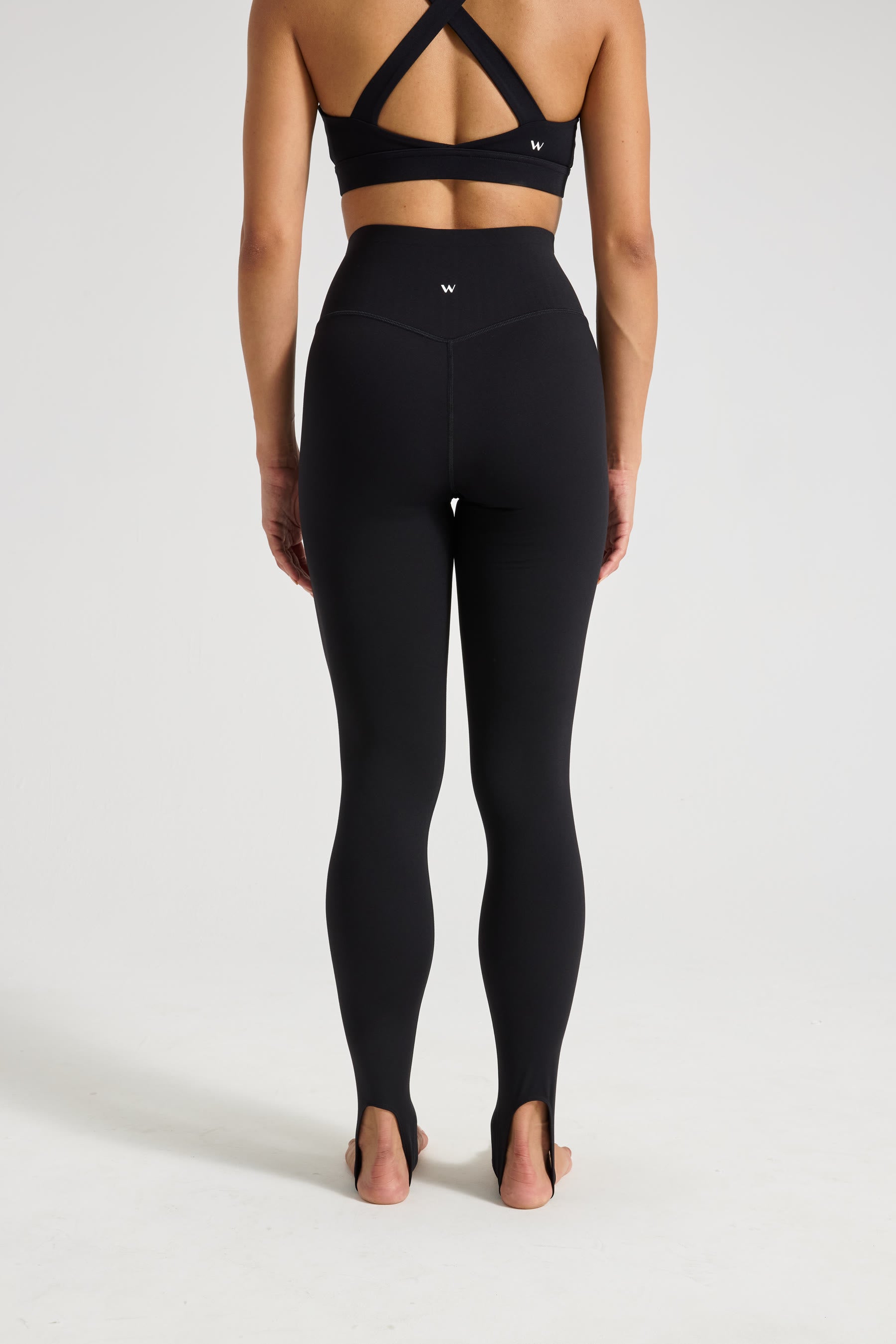 Flow Stirrup set in Obsidian Black worn for studio movement.